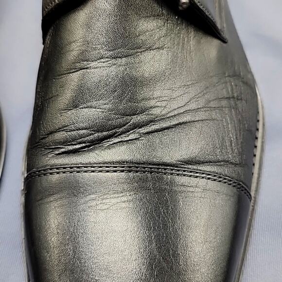 Magnanni Black Leather Cap-Toe Derby Shoes main image 10